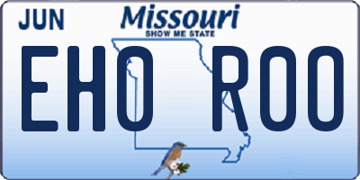 MO license plate EH0R0O