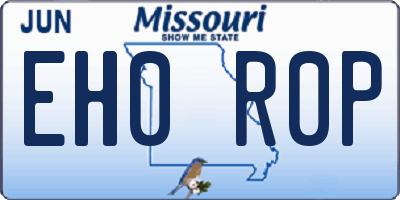 MO license plate EH0R0P