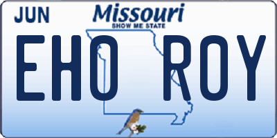 MO license plate EH0R0Y