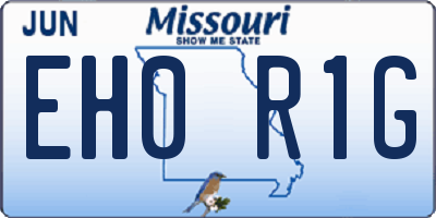 MO license plate EH0R1G