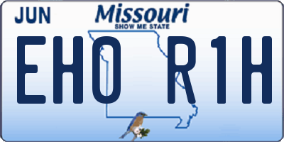 MO license plate EH0R1H