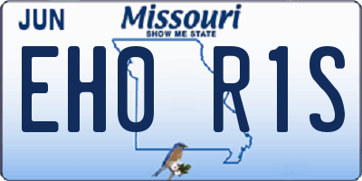MO license plate EH0R1S