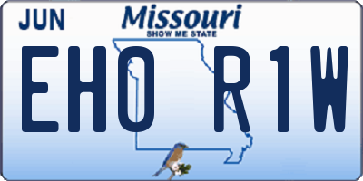MO license plate EH0R1W