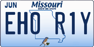 MO license plate EH0R1Y