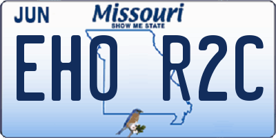 MO license plate EH0R2C