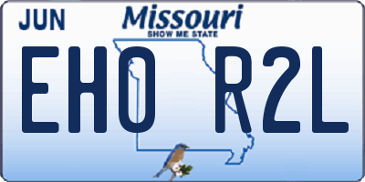 MO license plate EH0R2L