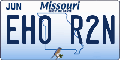 MO license plate EH0R2N