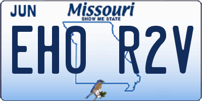 MO license plate EH0R2V