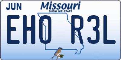 MO license plate EH0R3L