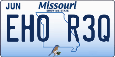 MO license plate EH0R3Q