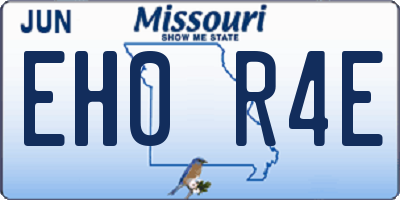 MO license plate EH0R4E