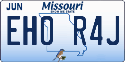 MO license plate EH0R4J