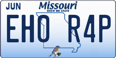 MO license plate EH0R4P