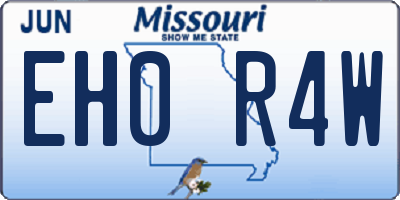 MO license plate EH0R4W