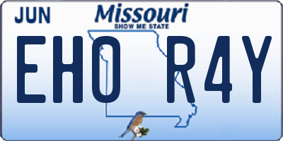 MO license plate EH0R4Y