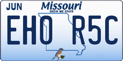 MO license plate EH0R5C