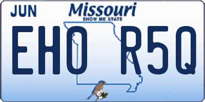 MO license plate EH0R5Q