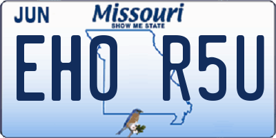 MO license plate EH0R5U