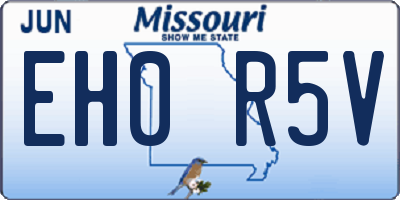 MO license plate EH0R5V