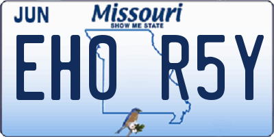 MO license plate EH0R5Y