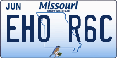 MO license plate EH0R6C