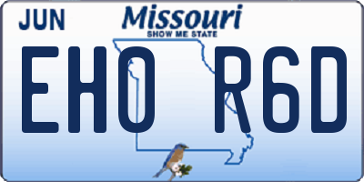 MO license plate EH0R6D