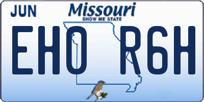 MO license plate EH0R6H