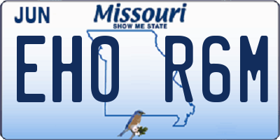 MO license plate EH0R6M