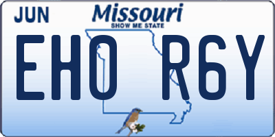 MO license plate EH0R6Y