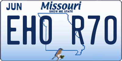MO license plate EH0R7O