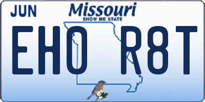 MO license plate EH0R8T