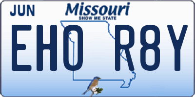MO license plate EH0R8Y