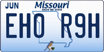 MO license plate EH0R9H