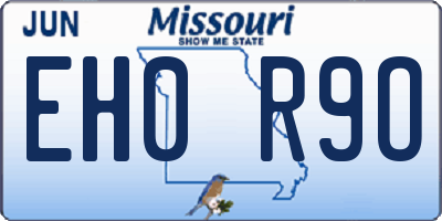 MO license plate EH0R9O