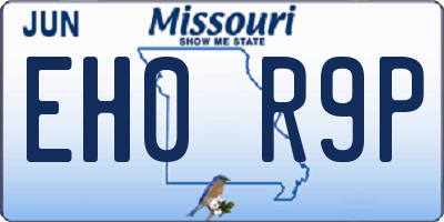 MO license plate EH0R9P