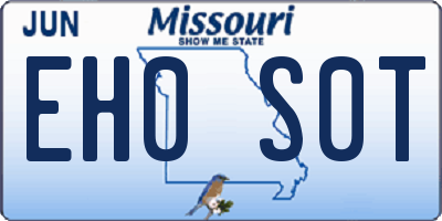 MO license plate EH0S0T