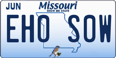 MO license plate EH0S0W