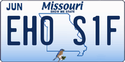 MO license plate EH0S1F