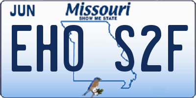 MO license plate EH0S2F