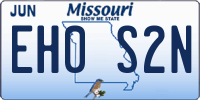 MO license plate EH0S2N