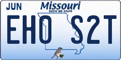MO license plate EH0S2T