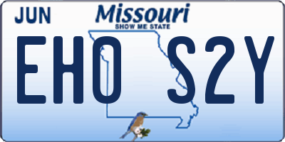 MO license plate EH0S2Y
