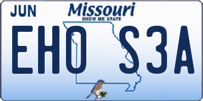 MO license plate EH0S3A
