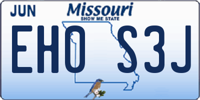 MO license plate EH0S3J