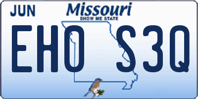 MO license plate EH0S3Q