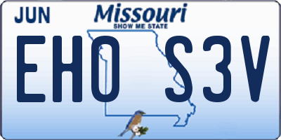MO license plate EH0S3V