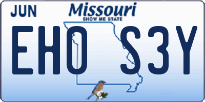 MO license plate EH0S3Y