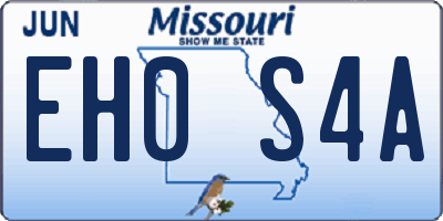 MO license plate EH0S4A
