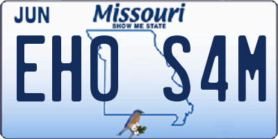 MO license plate EH0S4M