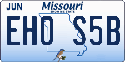 MO license plate EH0S5B